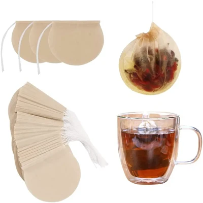 お茶やコーヒー用の丸い形の不織布バッグ
